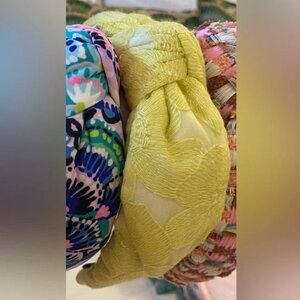 Lele Sadoughi Yellow Veronica Brocade Eyelet Floral Headband (Rare)
